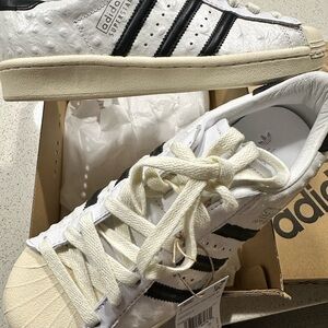 adidas White and Black Superstar Sneakers
